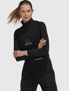 Image of adidas Brand Love Polarfleece Half Zip Sweat - Black Size M Women