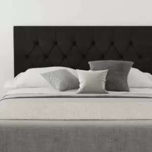 Image of Olivier Upholstered Headboard, Kimiyo Linen, Charcoal - Headboard 60cm Size Single (90x190)