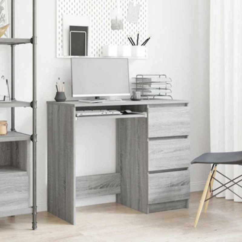 Image of Vidaxl Desk Grey Sonoma 90X45X76cm Engineered Wood, Grey 815508