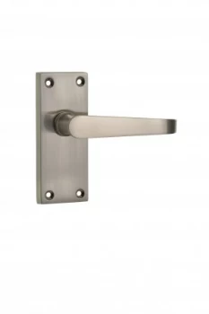 Image of Wickes Toronto Victorian Straight Latch Door Handle - Satin Nickel 1 Pair