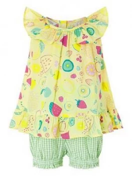 Image of Monsoon Baby Berry Top And Shorts Set - Yellow