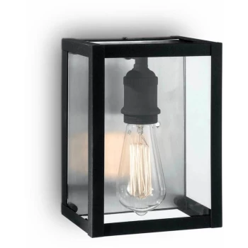 Image of Ideal Lux Igor - 1 Light Indoor Wall Light Black with Clear Glass Plates, E27