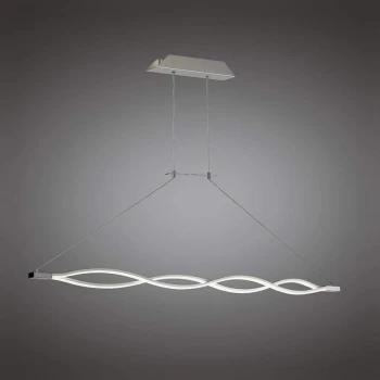 Image of Sahara 36W LED 3000K pendant light, 2520lm, silver / frosted acrylic / polished chrome