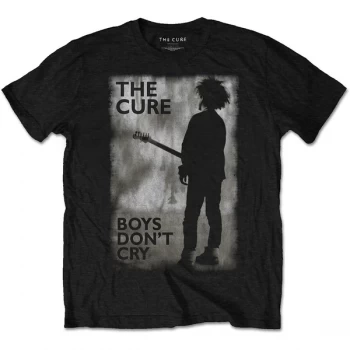 Image of Cure - The - Boys Don't Cry Black & White Unisex Small T-Shirt - Black