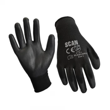 Image of Black Pu Coated Gloves - M (Size 8) (240 Pairs)