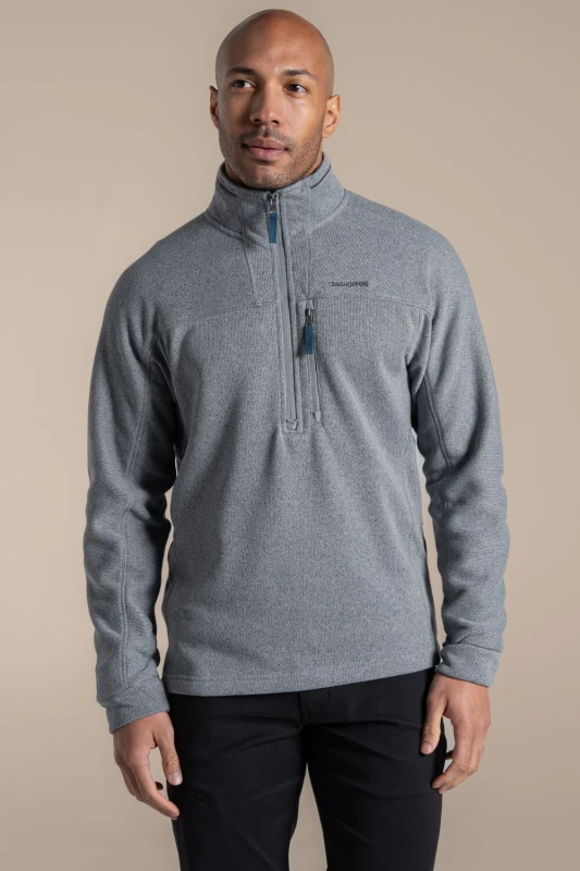 Image of Craghoppers Craghoppers Men Torney Half-Zip Knit-Look Insulating Active Fleece in Light Grey Size: 2X-large Light Grey XXL Male 5063260131261