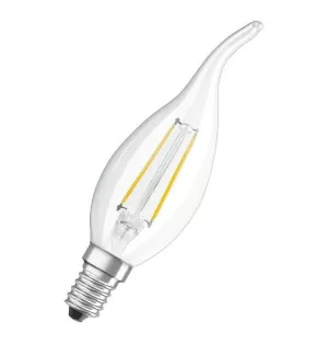 Image of Osram 40W E14 SES LED Filament Candle Light Bulb with Bent Tip - Warm White