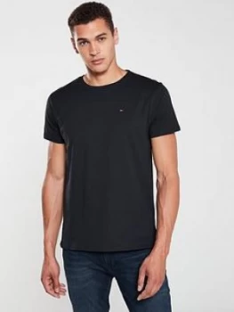 Image of Tommy Jeans Original Flag Logo T-Shirt - Black