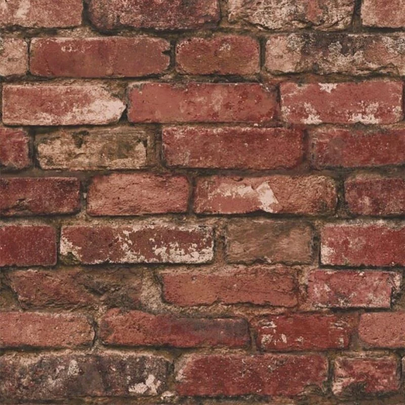 Image of FINE DECOR Brewster FD31285 Rustic Brick Wallpaper, Red WL-FD31285