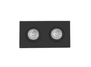 Image of Rad Tiltable Black recessed Downlight Square 2x GU10