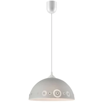 Image of Lamkur Lighting - Dome Pendants Ceiling Light Grey, 1x E27