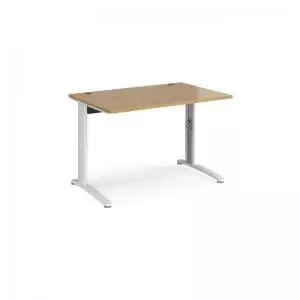 Image of TR10 height settable straight desk 1200mm x 800mm - white frame and