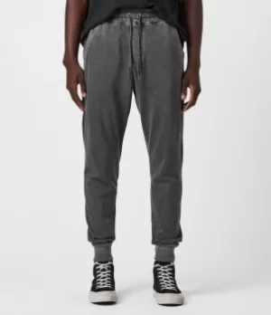 Image of AllSaints Mens Liam Cuffed Regular Sweatpants, Washed Black, Size: M