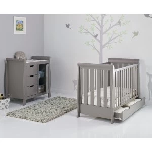 Image of Obaby Stamford Mini Sleigh 2 Piece Room Set - Taupe Grey