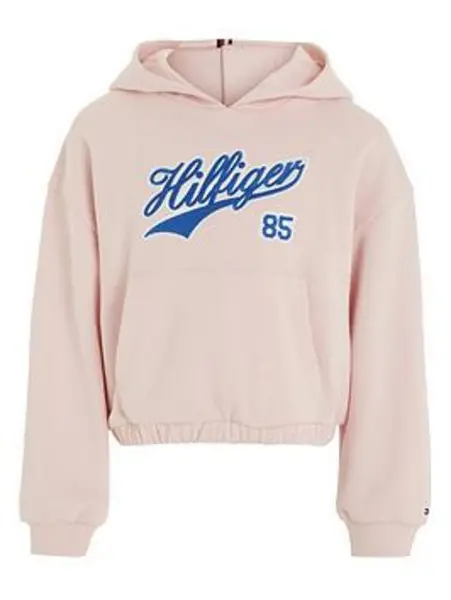Image of Tommy Hilfiger Girls Hilfiger Script Hoodie - Pink