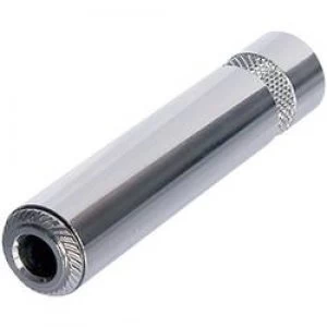 Image of 6.35mm audio jack Socket straight Number of pins 2 Mono Silver Rean AV NYS2202P