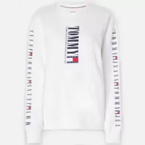 Image of Tommy Jeans Womens Relaxed Archive Crew - White - L