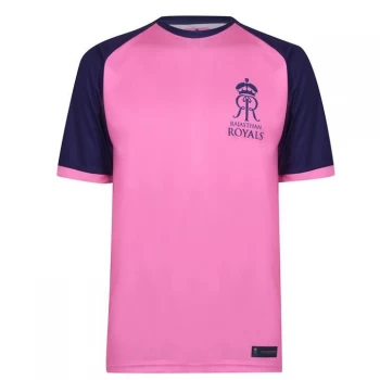 Image of Team IPL Rajasthan Royals Cricket Training T Shirt Seniors - Pink/Blue