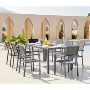 Image of Dubai Outdoor Dining Set 8 Seat Grey