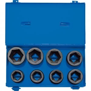 Image of Draper 8 Piece 3/4" Drive Impact Hexagon Socket Set Metric in Metal Case 3/4"