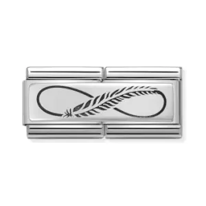 Image of Nomination Classic Silver Infinity Feather Double Charm