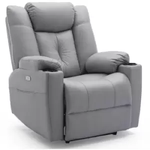 Image of More4homes - afton electric fabric auto recliner armchair gaming usb lounge sofa chair grey - Grey
