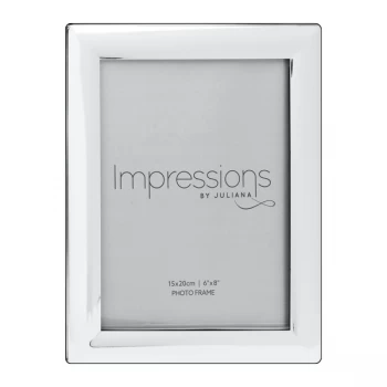 Image of 6" x 8" - Impressions Silver Plated Curved Edge Photo Frame