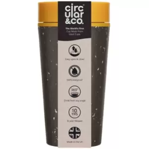 Image of Circular & Co 12Oz/340ml Coffee Cup - Black and Electric Mustard