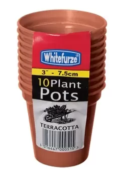 Image of Whitefurze Basic Garden 10 Plant Pots, 7.5cm, Terracotta