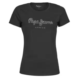 Image of Pepe jeans BEATRICE womens T shirt in Black - Sizes S,M,L,XS