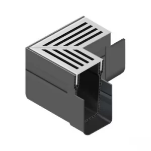 Image of ACO Threshold Drain Corner Channel Unit with Silver Grate