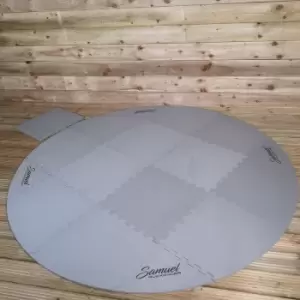 Image of 12mm x 196cm Diameter Round Grey Foam Spa Pool Hot Tub Floor Protector Mat Accessory
