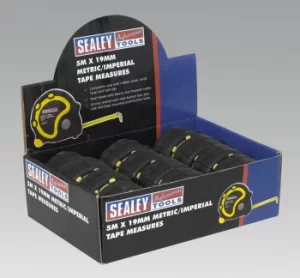 Image of Sealey AK98912 Rubber Measuring Tape 5mtr(16ft) x 19mm Metric/Imperial Display