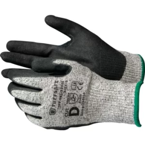 Image of Nitrile Palm Coated Gloves, Cut D, Black/Grey, Size 9