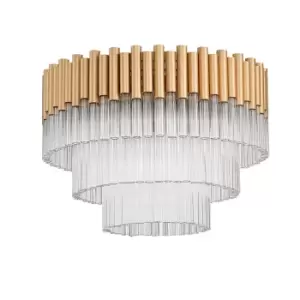 Image of Contemporary Ceiling 7 Light Gold, Crystal