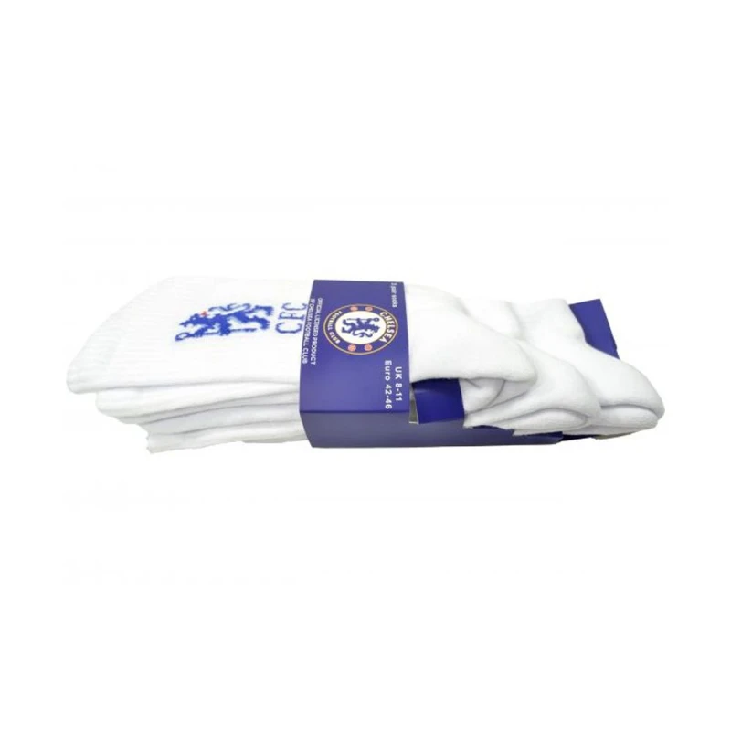 Image of Chelsea FC Sports Socks (Pack of 3) White unisex