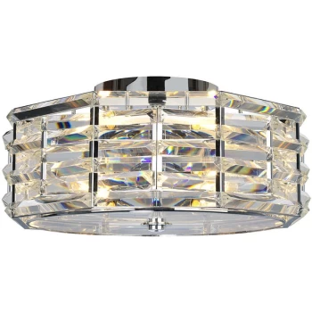 Image of Shoal 4 Light Flush Mount, Polished Nickel, E27 - Elstead