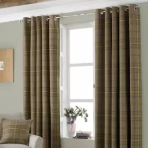 Image of Paoletti Aviemore Tartan Faux Wool Eyelet Curtains 66" x 72" Thistle - Thistle