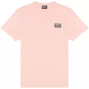 Image of Diesel Patch Logo T-Shirt Mens - Pink