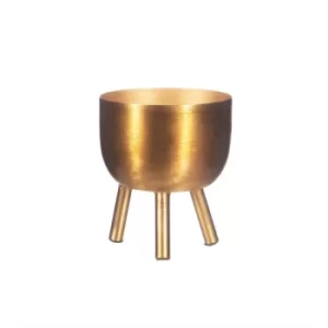 Image of Sass & Belle Matte Gold Metal Planter On Legs Small