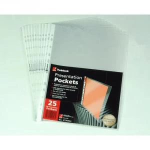Image of Rexel Quality Pocket A4 Left Opening Glass Clear Pack 25 - Outer