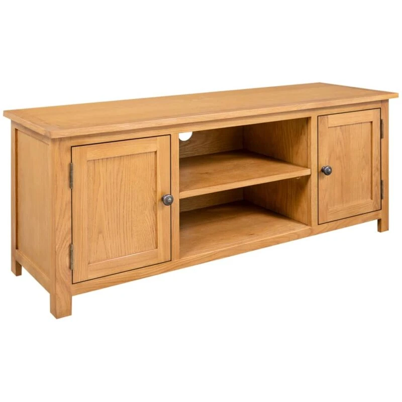 Image of VIDAXL TV Cabinet 110x35x44cm Solid Oak Wood Vidaxl 8720286380369