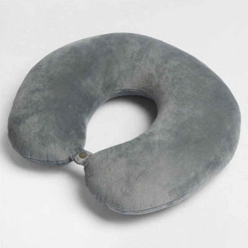 Image of OHS OHS Neck Pillow Travel Support U Shape Soft Head Rest Cushion in Charcoal Charcoal One Size Unisex 5027434208531
