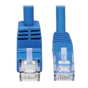 Image of Tripp Lite N204-015-BL-DN Down-Angle Cat6 Gigabit Molded UTP Ethernet Cable (RJ45 Right-Angle Down M to RJ45 M) Blue 15 ft. (4.57 m)
