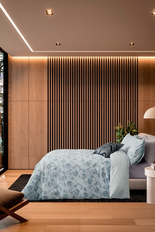 Image of Nalu Nicole Scherzinger 'Kalea' Cotton Duvet Cover Set Blue