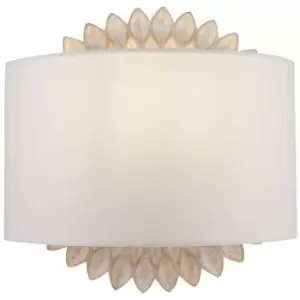 Image of Lamar Flush Wall Lamp Cream with Gold, 1 Light, E14