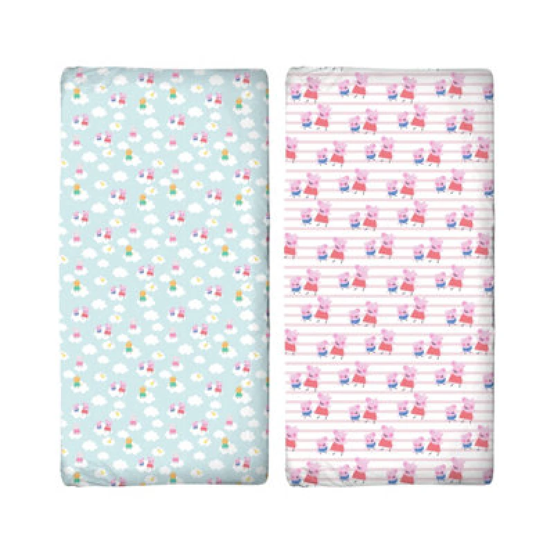 Image of Peppa Pig My First Fitted Sheets 2 Pack Multi