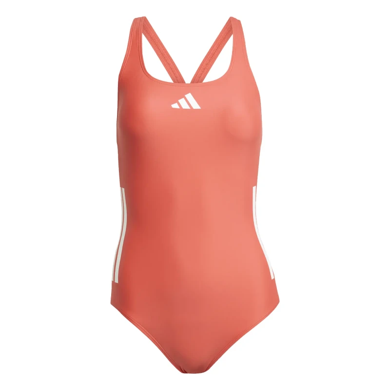Image of Womens one Piece swimsuit with a back cutout adidas 3-Stripes Rouge Female 44