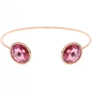 Image of Ted Baker Ladies Rose Gold Plated Revenna Double Rivoli Crystal Ultra Fine Cuff