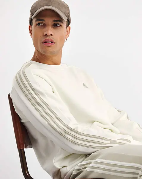 Image of Adidas adidas 3 Stripes Sweatshirt OFF White Male M37/40 AS86502